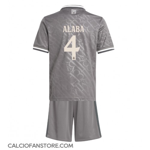 Maglia Calcio Real Madrid David Alaba #4 Terza Divisa Bambino 2024-25 Manica Corta (+ pantaloncini)